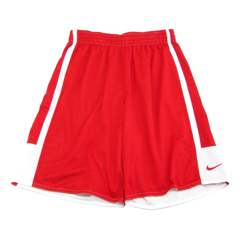 NIKE Men's (Size Large 32-34) Red White Basketball Shorts Dri-Fit Athletic Gym